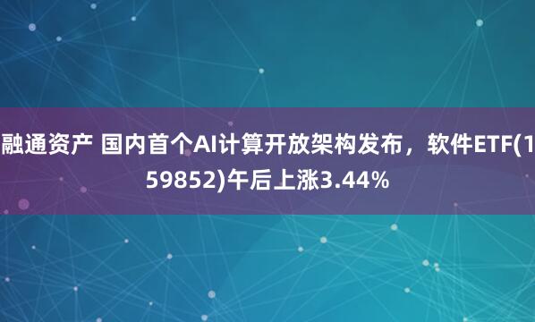 融通资产 国内首个AI计算开放架构发布，软件ETF(159852)午后上涨3.44%