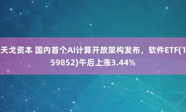 天戈资本 国内首个AI计算开放架构发布，软件ETF(159852)午后上涨3.44%