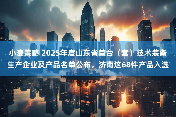 小麦策略 2025年度山东省首台（套）技术装备生产企业及产品名单公布，济南这68件产品入选