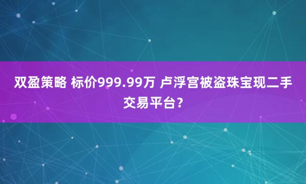 双盈策略 标价999.99万 卢浮宫被盗珠宝现二手交易平台？